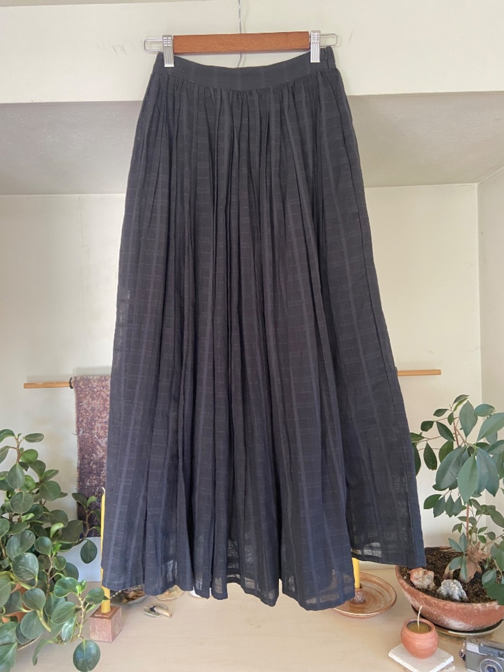 Laude The Label Full MIDI Skirt in Ink Plaid